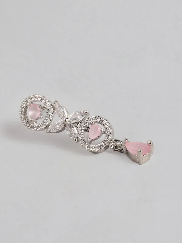 American_Diamond_Pink_Studded_Jewellery_Set