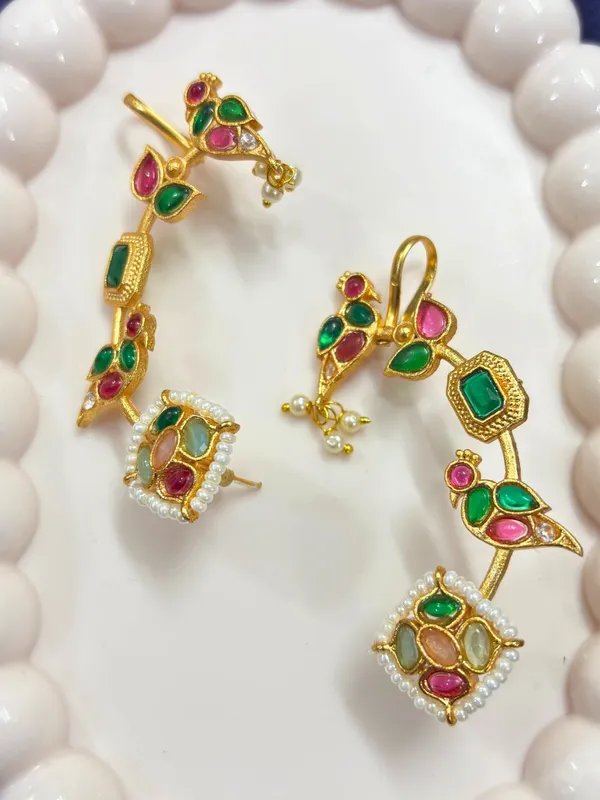Gold_Plated_Contemporary_Ear_Cuff_Earrings