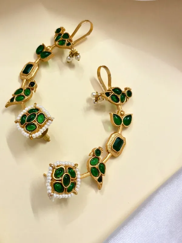 Gold_Plated_Contemporary_Ear_Cuff_Earrings