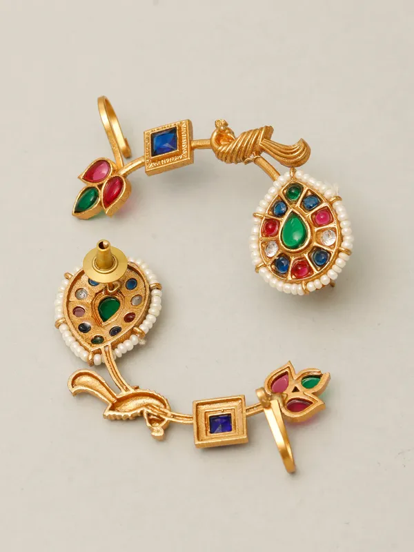 Gold_Plated_Contemporary_Ear_Cuff_Earrings