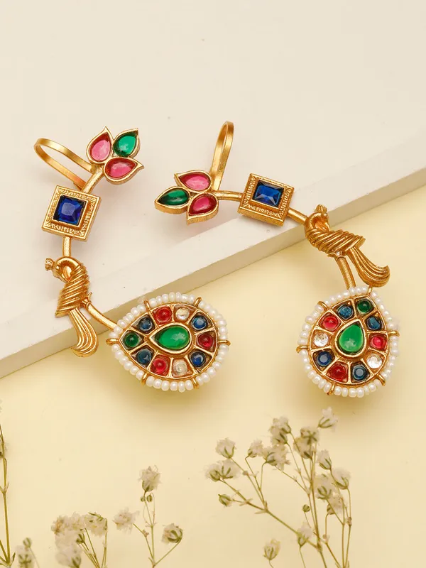 Gold_Plated_Contemporary_Ear_Cuff_Earrings