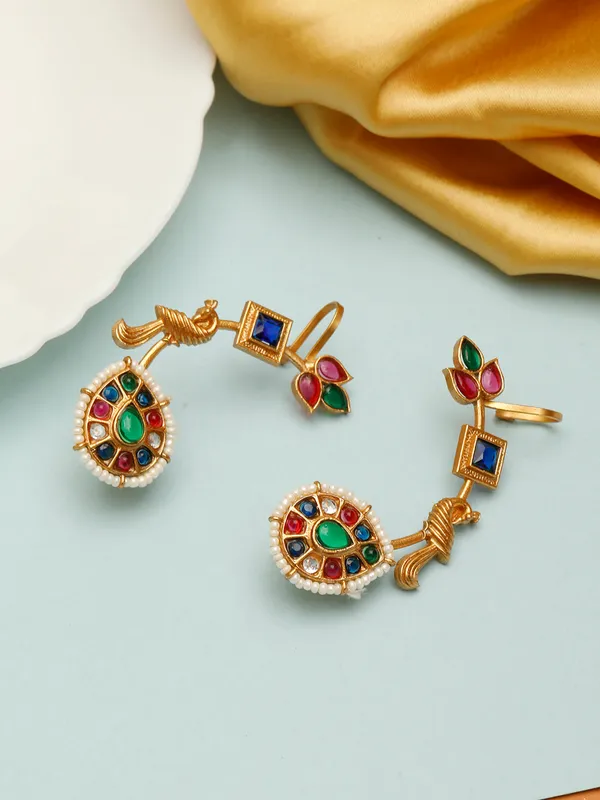 Gold_Plated_Contemporary_Ear_Cuff_Earrings