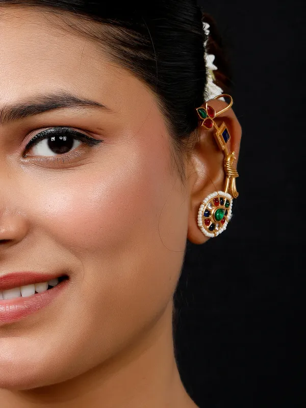 Gold_Plated_Contemporary_Ear_Cuff_Earrings