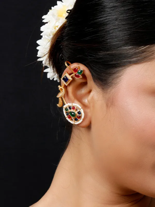 Gold_Plated_Contemporary_Ear_Cuff_Earrings