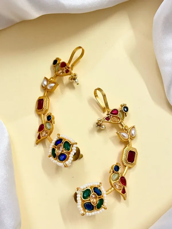 Gold_Plated_Contemporary_Ear_Cuff_Earrings