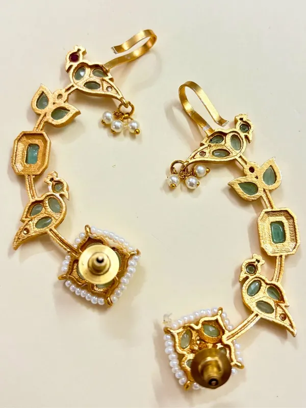 Gold_Plated_Contemporary_Ear_Cuff_Earrings