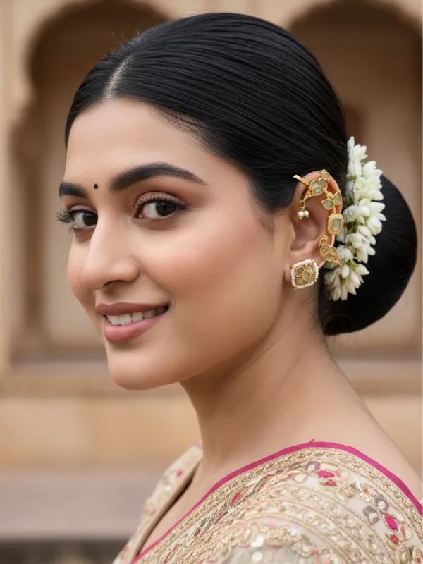 Gold_Plated_Contemporary_Ear_Cuff_Earrings