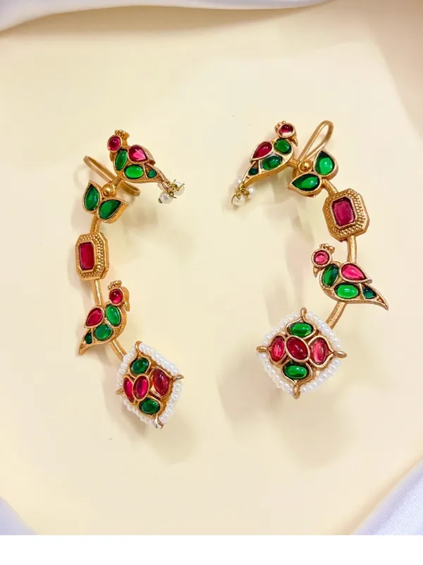 Gold_Plated_Contemporary_Ear_Cuff_Earrings