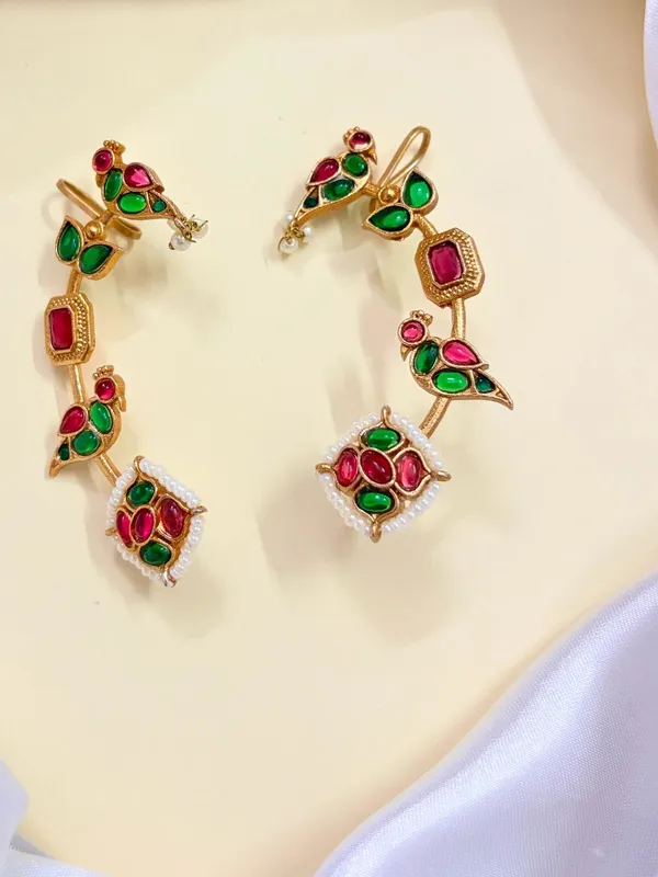 Gold_Plated_Contemporary_Ear_Cuff_Earrings