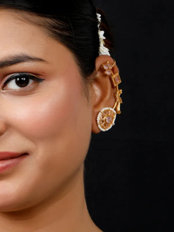 Gold_Plated_Contemporary_Ear_Cuff_Earrings