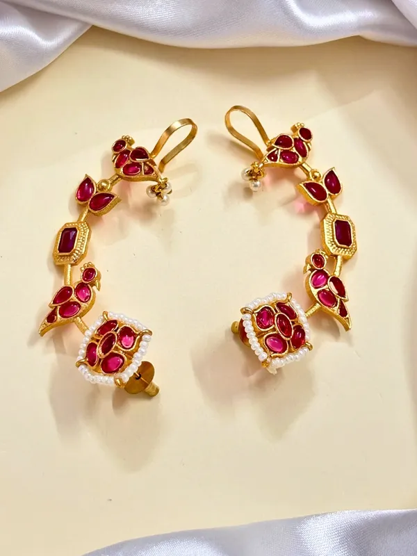 Gold_Plated_Contemporary_Ear_Cuff_Earrings