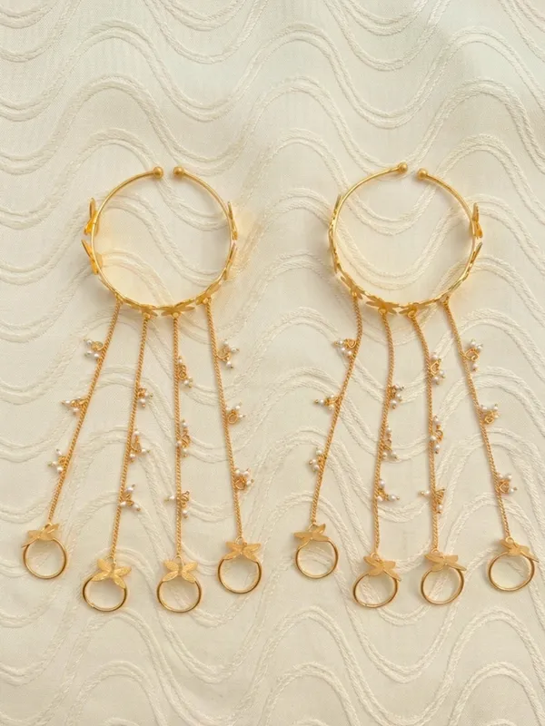 Gold-Plated_Flower_Ring_Bracelet_With_Hathphool