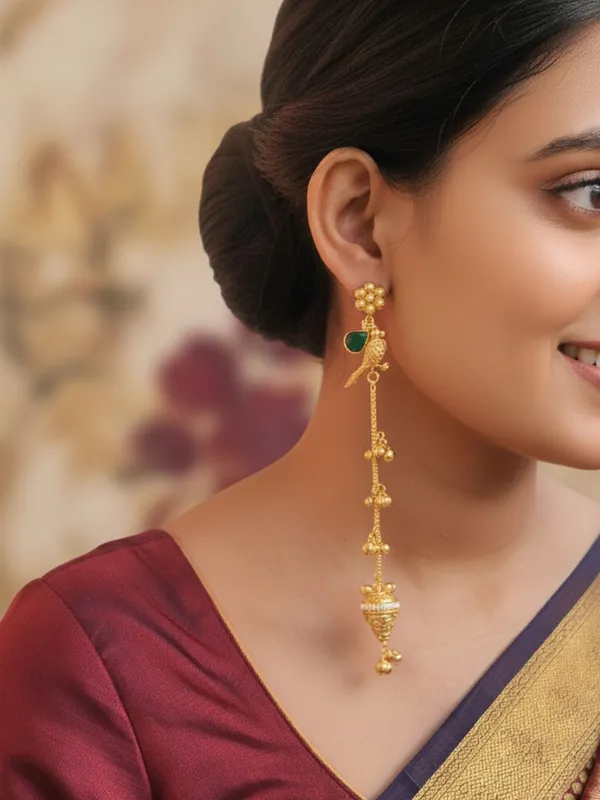 Gold_Plated_Kashmiri_Long_Drop_Earrings