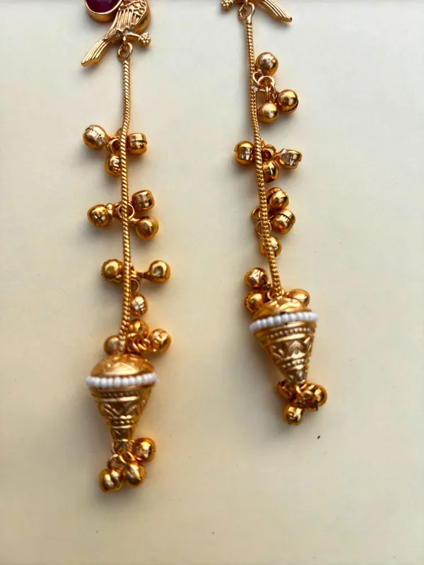Gold_Plated_Kashmiri_Long_Drop_Earrings