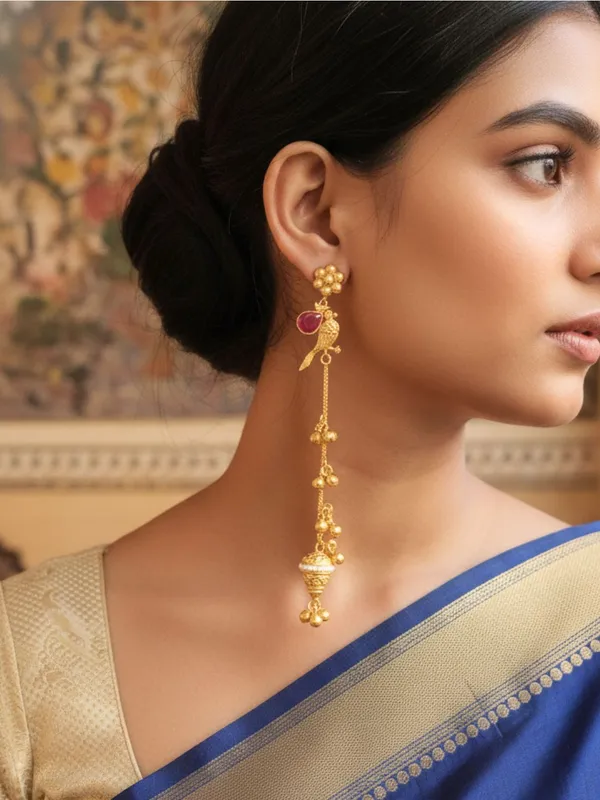 Gold_Plated_Kashmiri_Long_Drop_Earrings