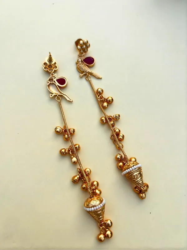 Gold_Plated_Kashmiri_Long_Drop_Earrings
