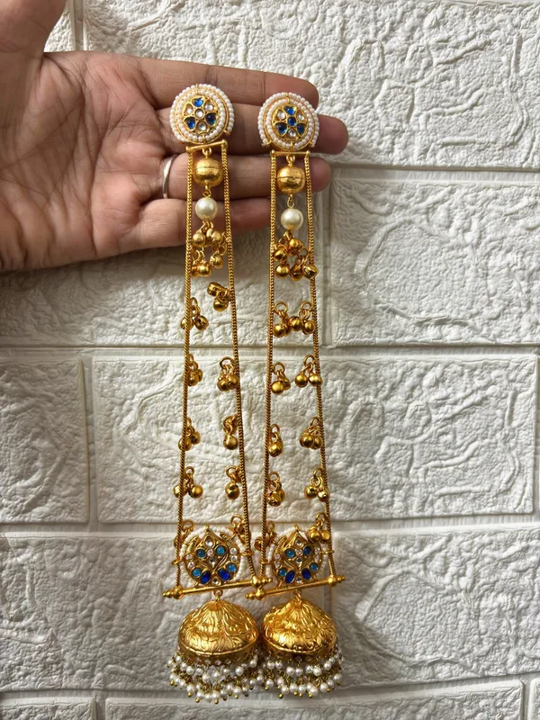 Gold_Plated_Kashmiri_Long_Drop_Earrings