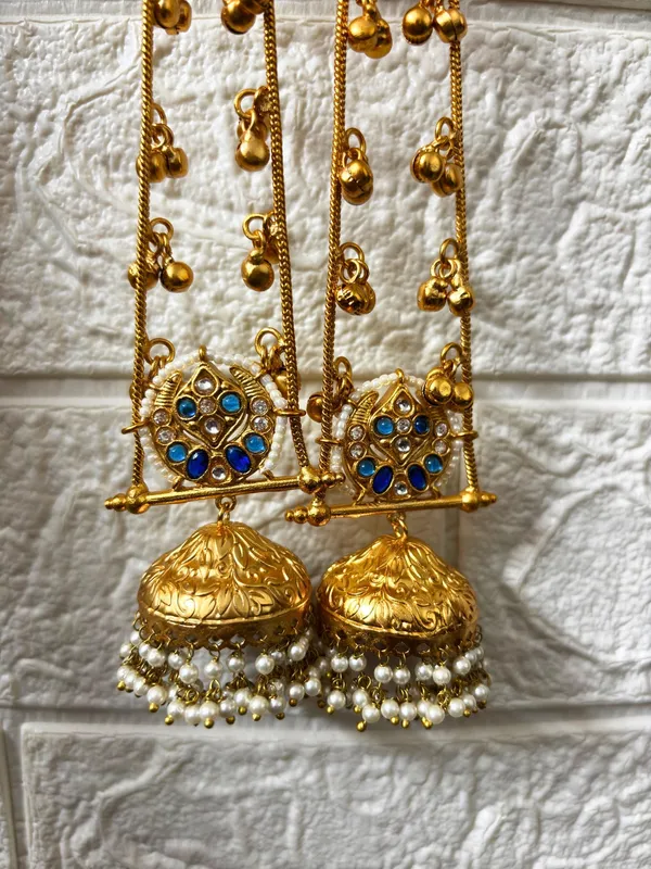 Gold_Plated_Kashmiri_Long_Drop_Earrings