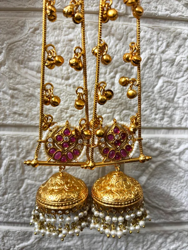 Gold_Plated_Kashmiri_Long_Drop_Earrings