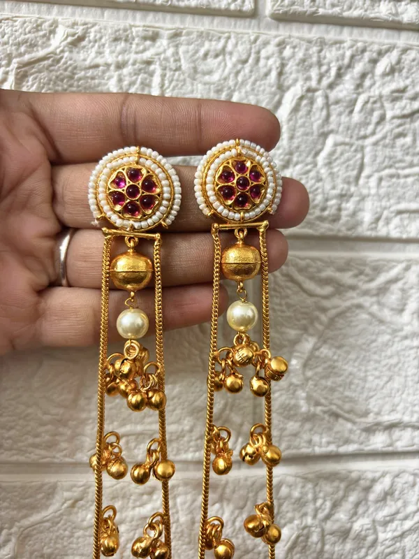 Gold_Plated_Kashmiri_Long_Drop_Earrings