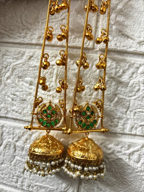 Gold_Plated_Kashmiri_Long_Drop_Earrings