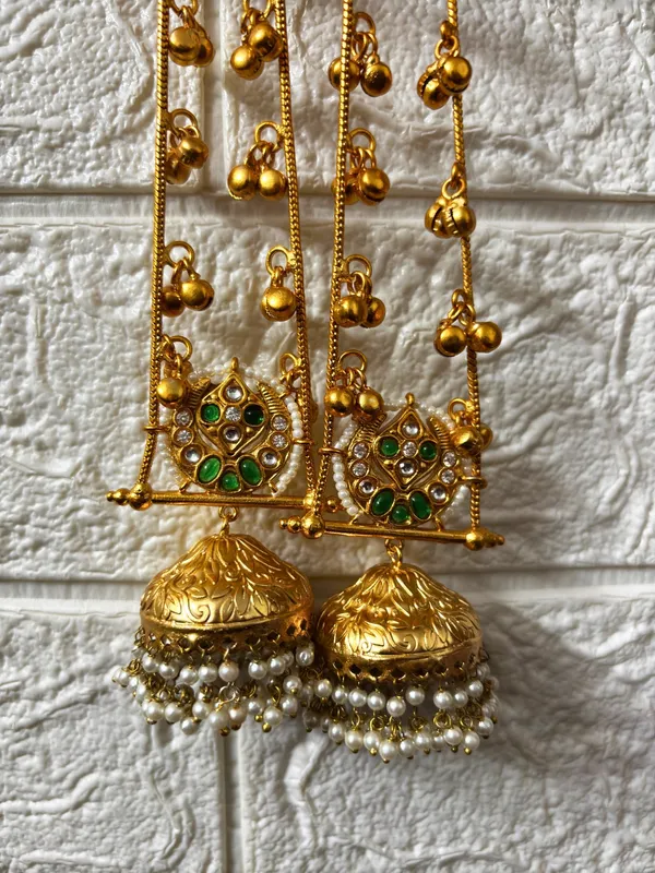 Gold_Plated_Kashmiri_Long_Drop_Earrings