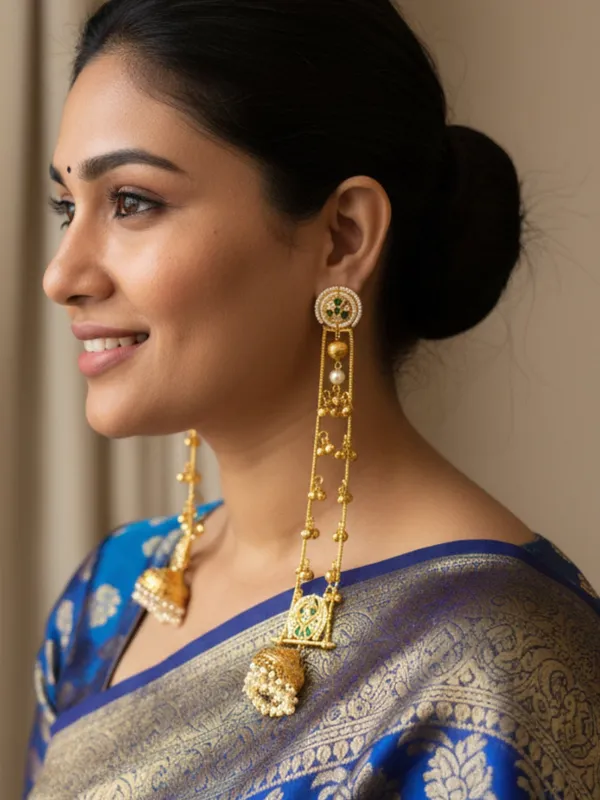 Gold_Plated_Kashmiri_Long_Drop_Earrings