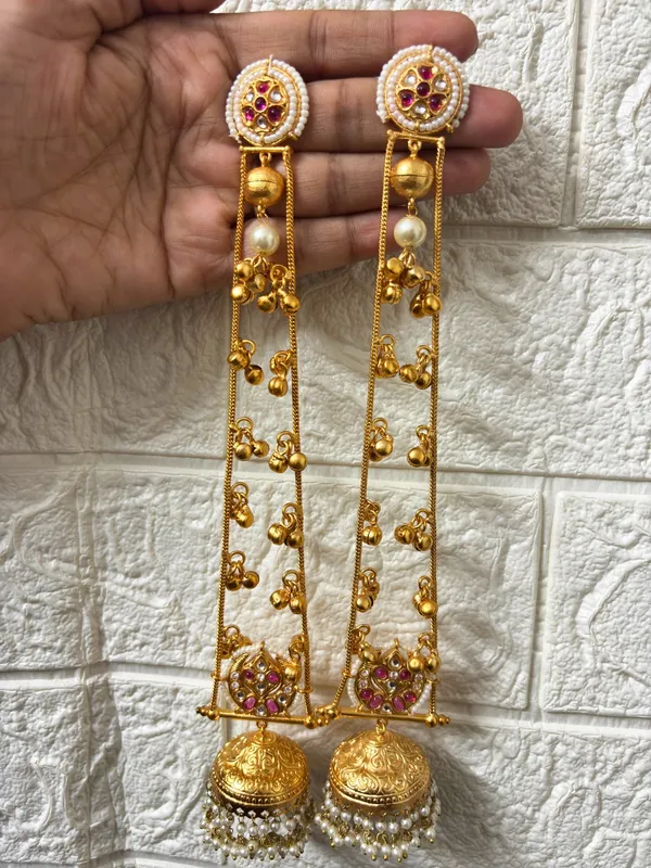 Gold_Plated_Kashmiri_Long_Drop_Earrings