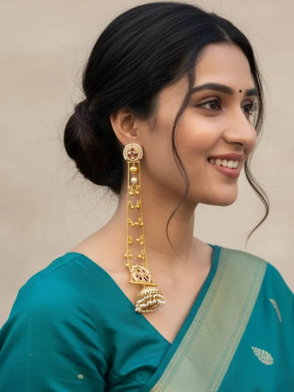 Gold_Plated_Kashmiri_Long_Drop_Earrings