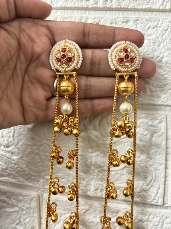Gold_Plated_Kashmiri_Long_Drop_Earrings