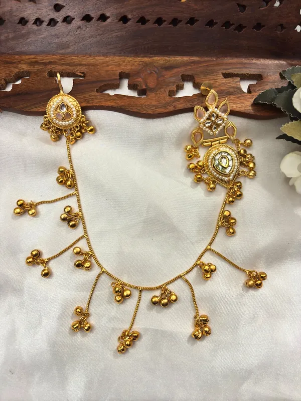 Gold_Plated_Kundan_Studded_Ear_Chain_Kanchain_Earrings