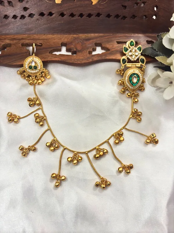 Gold_Plated_Kundan_Studded_Ear_Chain_Kanchain_Earrings