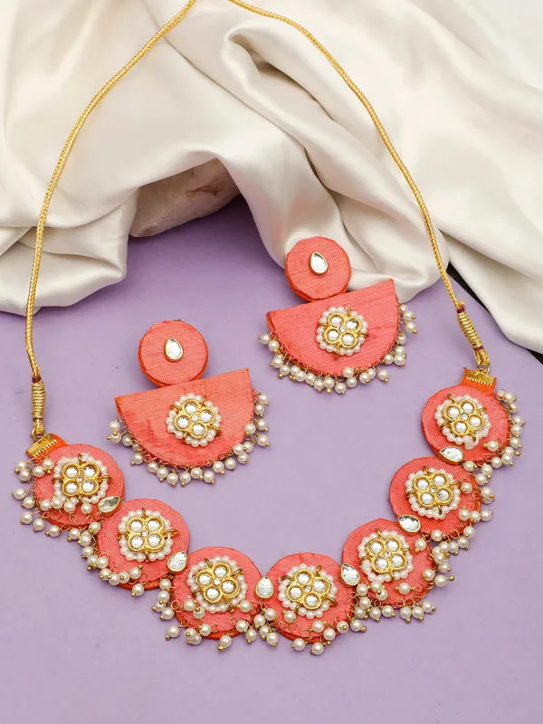 Gold_Plated_&_Pearl_Sky_Peach_Beaded_Jewellery_Set