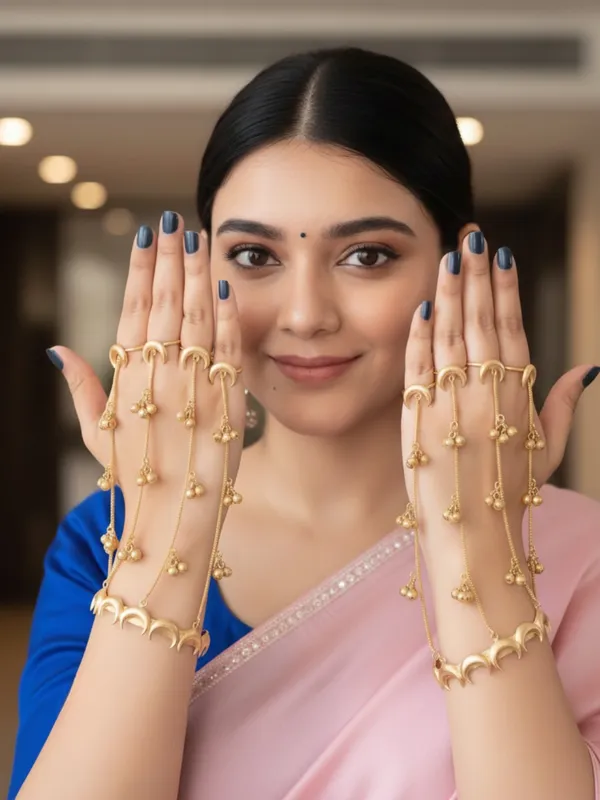 Gold-Plated_Ring_Chand_Bracelet_With_Hathphool
