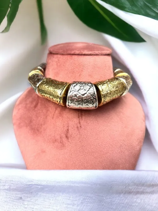Golden_And_Silver_Tribal_Inspired_Choker_Necklace_Set