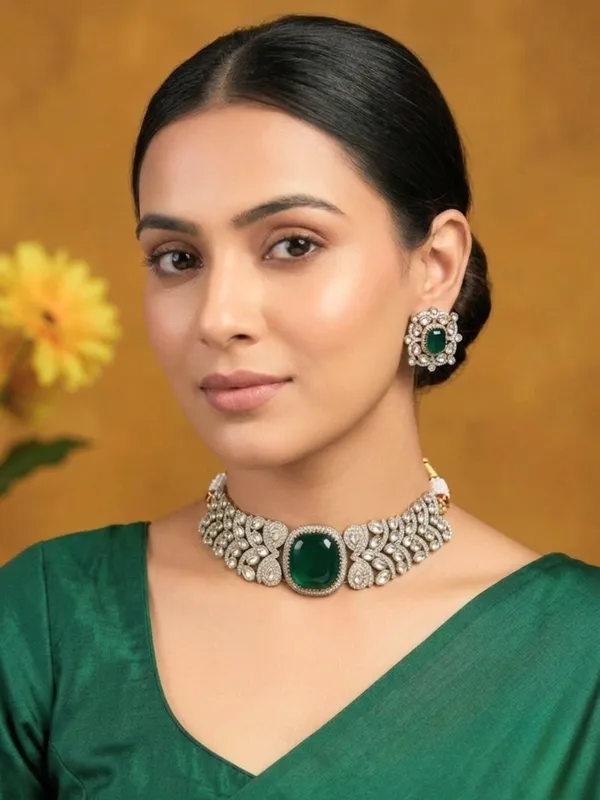 Green_Kundan-Studded_Cubic_Zirconia_Golden_Necklace_Set