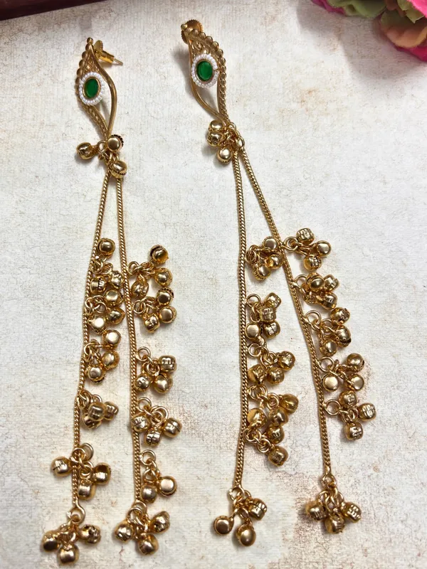 Kashmiri_Gold_Plated_Drop_Earrings