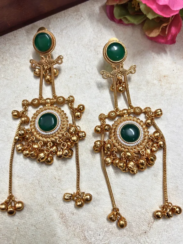 Kashmiri_Gold_Plated_Drop_Earrings