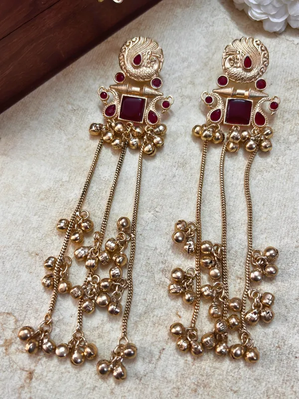 Kashmiri_Gold-Plated_Drop_Earrings