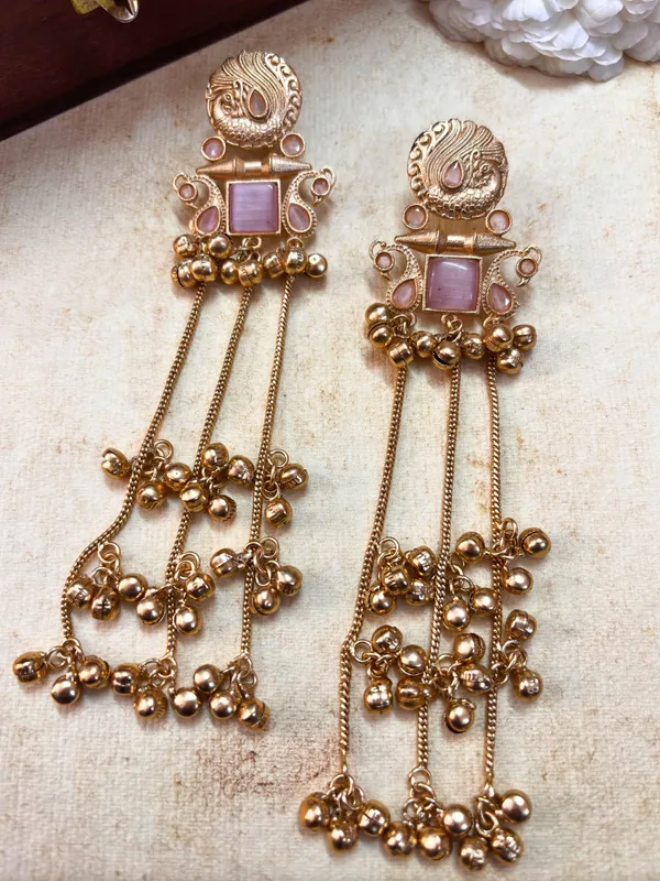 Kashmiri_Gold-Plated_Drop_Earrings