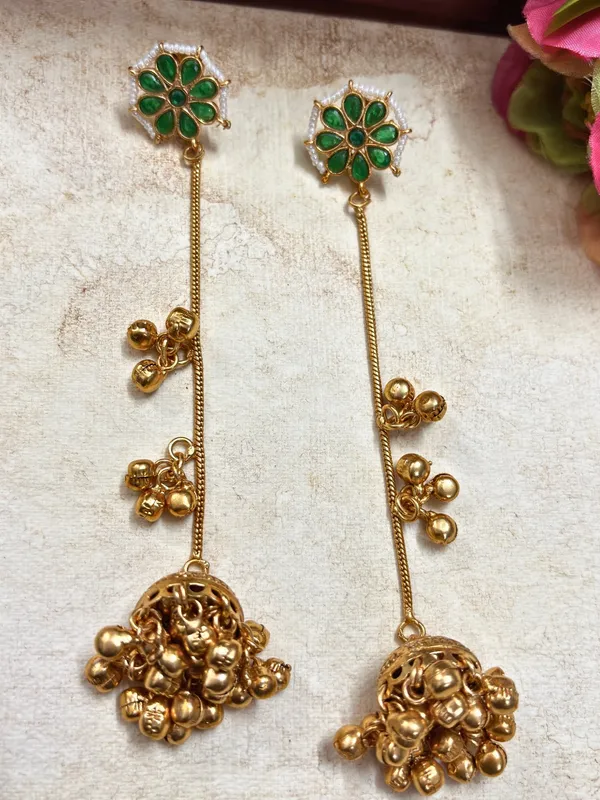 Kashmiri_Gold_Plated_Drop_Earrings