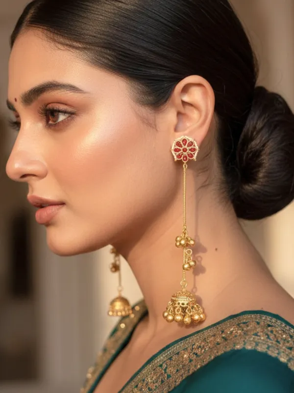 Kashmiri_Gold_Plated_Drop_Earrings