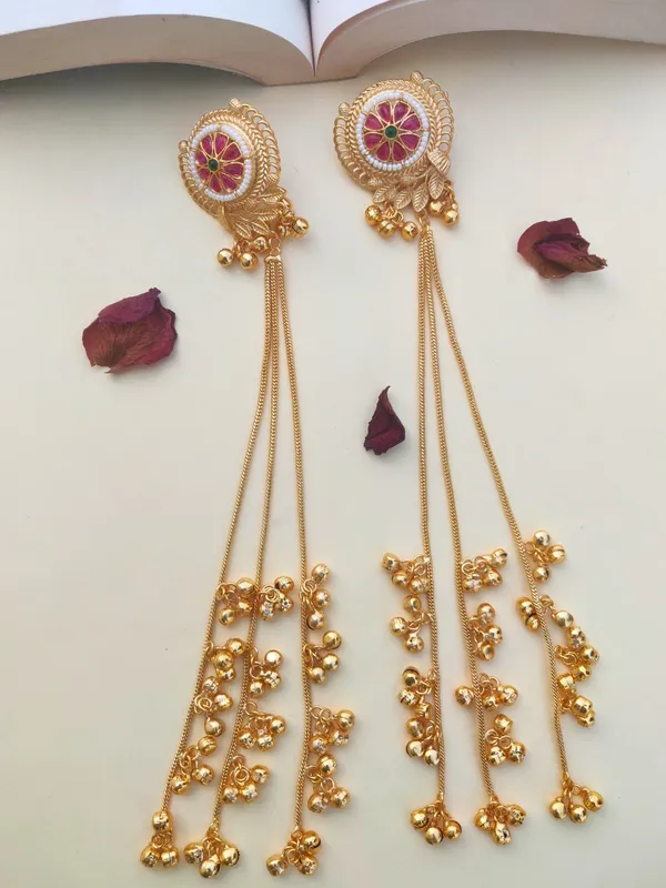 Kashmiri_Long_Drop_Earrings_(Center_Green_Moti)