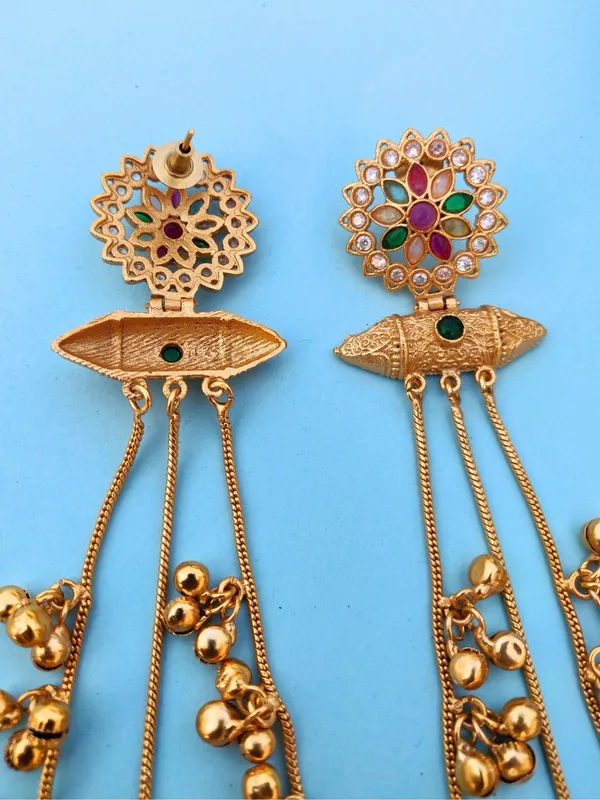 Kashmiri_Long_Drop_Earrings_(Navratna)
