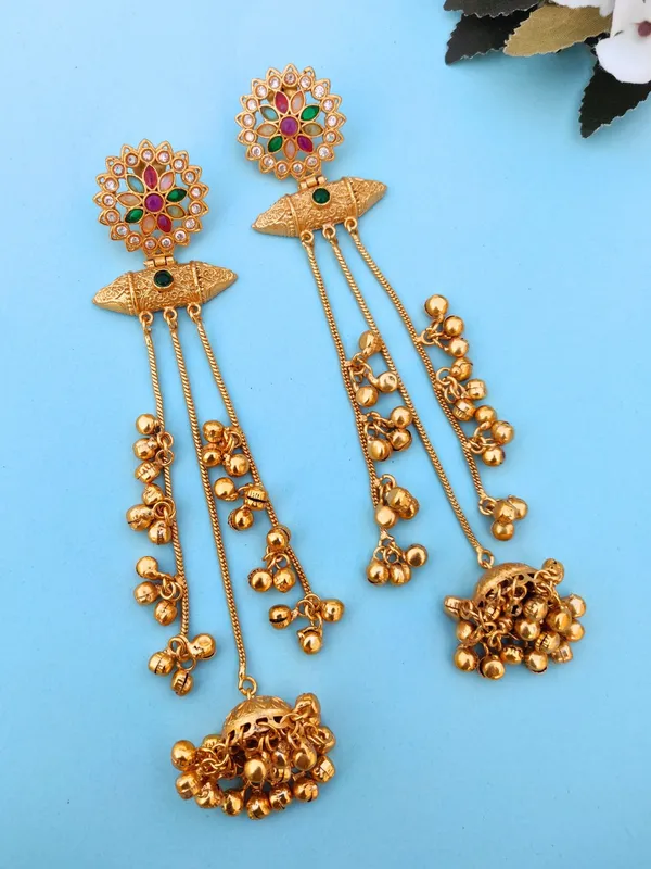 Kashmiri_Long_Drop_Earrings_(Navratna)