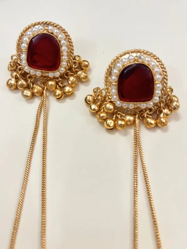 Kashmiri_Long_Drop_Earrings_(Red_Stone)