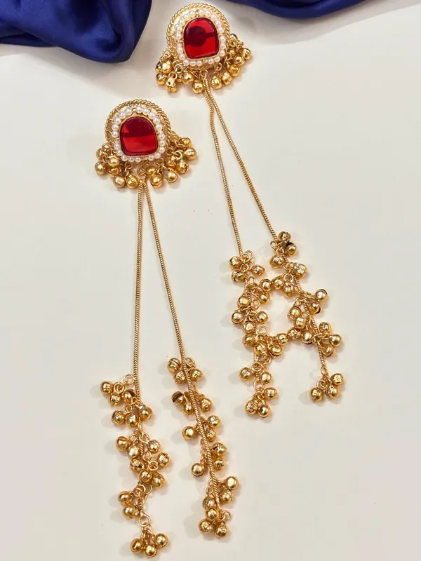 Kashmiri_Long_Drop_Earrings_(Red_Stone)