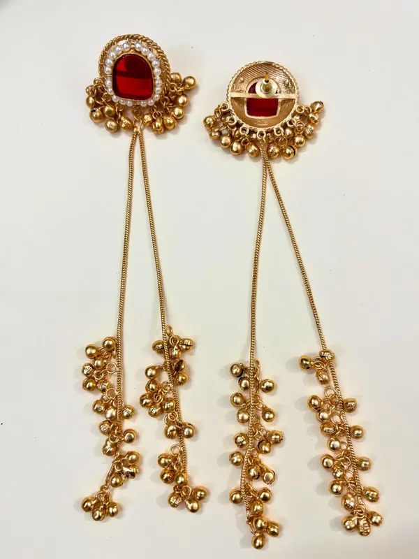 Kashmiri_Long_Drop_Earrings_(Red_Stone)