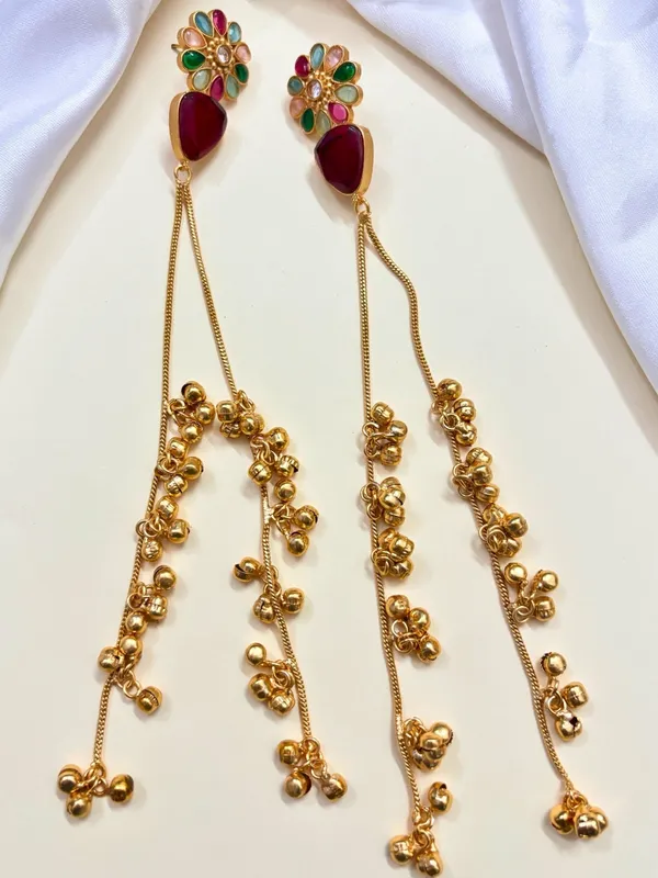 Kashmiri_Long_Drop_Floral_Earrings