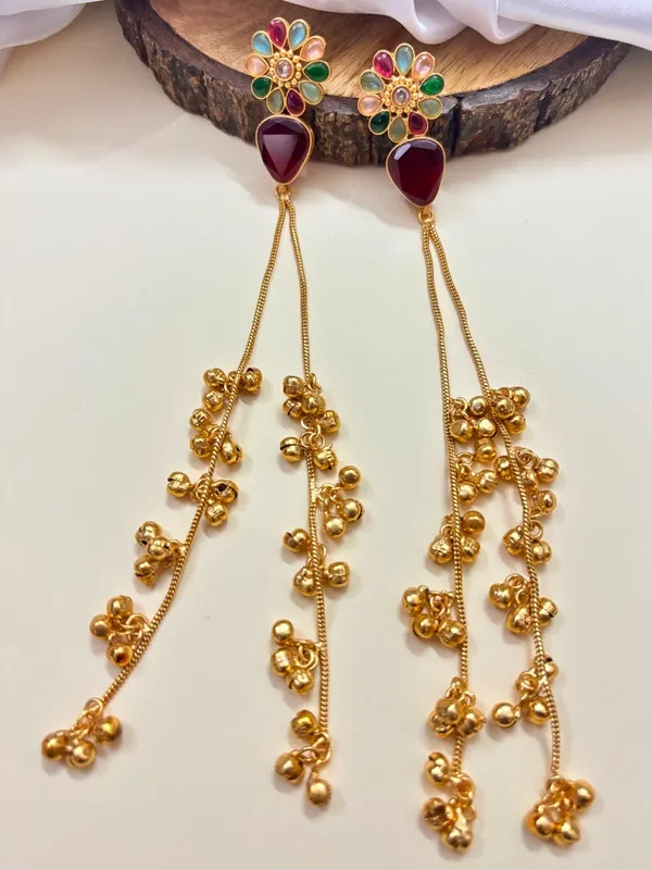 Kashmiri_Long_Drop_Floral_Earrings